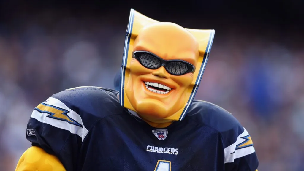 A fan, also known as Boltman, looks on during the game against the New York Giants at Qualcomm Stadium on December 8, 2013. (Source: Jeff Gross/Getty Images)