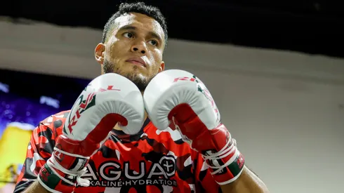Boxer David Benavidez works out at Pound 4 Pound Gym on January 09, 2025 in Las Vegas, Nevada. Benavidez is scheduled to meet WBA light heavyweight champion David Morrell Jr. in a bout at T-Mobile Arena in Las Vegas on February 01.
