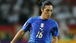 Mauro Camoranesi of Italy in action during the FIFA World Cup Germany 2006 Semi-final match between Germany and Italy.