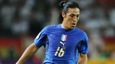 Mauro Camoranesi of Italy in action during the FIFA World Cup Germany 2006 Semi-final match between Germany and Italy.