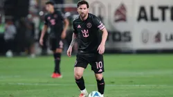 Lionel Messi of Inter Miami controls the ball during a Club Friendly match between Universitario and Inter Miami.