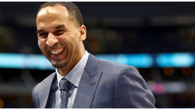 General Manager Nico Harrison of the Dallas Mavericks walks off the court after warmups before the Dallas Mavericks take on the Utah Jazz in Game Five of the Western Conference First Round NBA Playoffs at American Airlines Center on April 25, 2022 in Dallas, Texas.