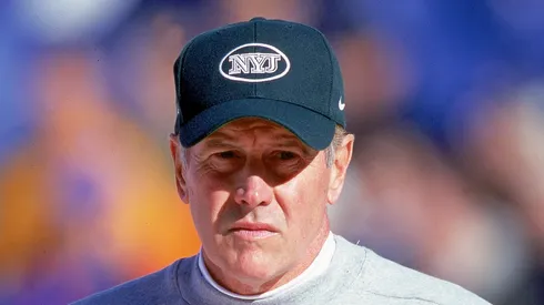 Former Head Coach Al Groh of the New York Jets looks on during the game against the Buffalo Bills at Ralph Wilson Stadium in Orchard Park, New York. The Bills defeated the Jets 23-20.