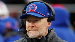 Sean McDermott looks on during the fourth quarter against the Patriots at Gillette Stadium on January 05, 2025 in Foxborough, Massachusetts.