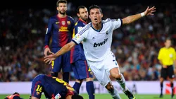 Cristiano Ronaldo of Real Madrid CF celebrates after scoring the opening goal during the Super Cup first leg match between FC Barcelona and Real Madrid at Camp Nou on August 23, 2012 in Barcelona, Spain.