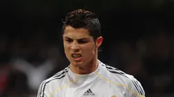 Cristiano Ronaldo of Real Madrid celebrates after scoring his first goal for Real during the La Liga