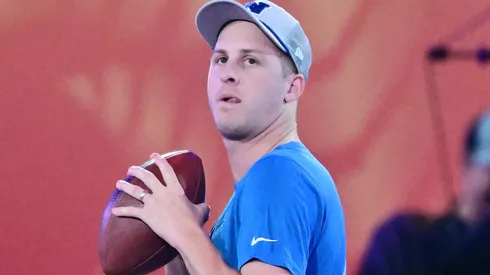 Jared Goff #16 of the Detroit Lions competes during the 2025 NFL Pro Bowl Games at Nicholson Fieldhouse on the UCF Campus on January 30, 2025 in Orlando, Florida.
