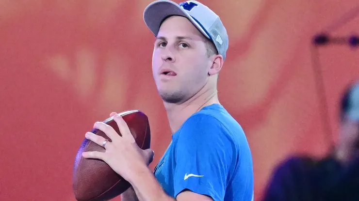 Jared Goff #16 of the Detroit Lions competes during the 2025 NFL Pro Bowl Games at Nicholson Fieldhouse on the UCF Campus on January 30, 2025 in Orlando, Florida.
