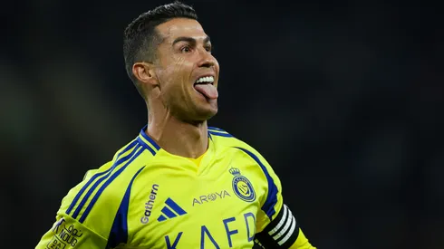 Cristiano Ronaldo of Al Nassr celebrates after scoring the 1st goal during the Saudi Pro League at King Abduallah bin Abdualaziz Sport City on January 30, 2025 in Buraydah, Saudi Arabia.