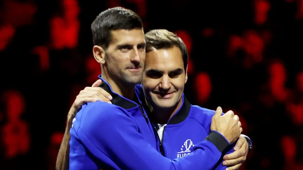 Novak Djokovic and Roger Federer at the 2022 Laver Cup (&nbsp;Clive Brunskill/Getty Images for Laver Cup)