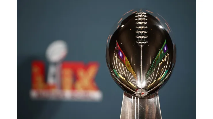 NEW ORLEANS, LOUISIANA - FEBRUARY 03: The Vince Lombardi Trophy is seen before NFL Commissioner Roger Goodell's Super Bowl Press Conference ahead of Super Bowl LIX at Caesars Superdome on February 03, 2025 in New Orleans, Louisiana. (Photo by Chris Graythen/Getty Images)