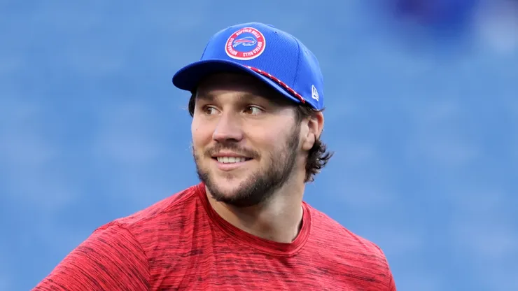 2024 NFL MVP Josh Allen smiling before a game.