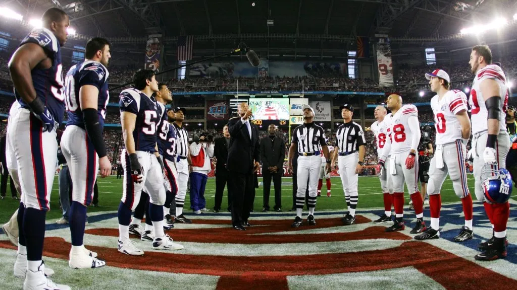 Coin toss in Giants vs Patriots