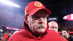 Head coach Andy Reid of the Kansas City Chiefs looks on after defeating the Buffalo Bills 32-29 in the AFC Championship Game at GEHA Field at Arrowhead Stadium on January 26, 2025 in Kansas City, Missouri.