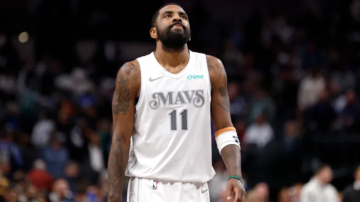 Kyrie Irving #11 of the Dallas Mavericks reacts late in the second half against the Minnesota Timberwolves at American Airlines Center.