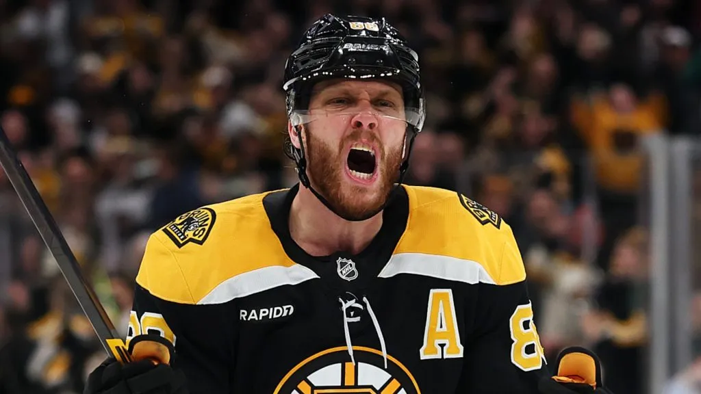 David Pastrnak celebrating