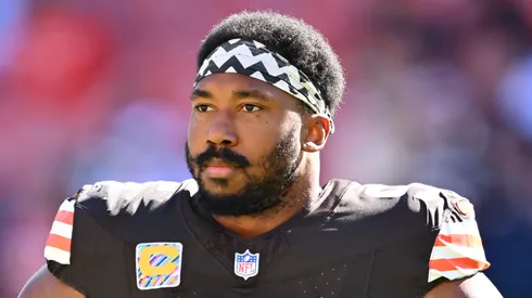 Myles Garrett defensive end of the Cleveland Browns