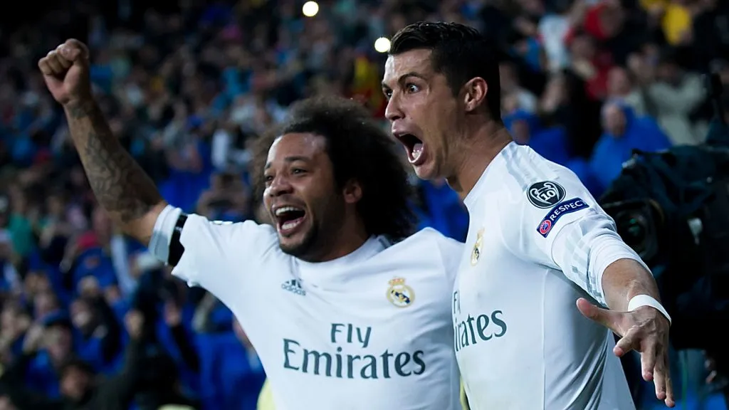 Marcelo and Ronaldo celebrating a goal against Wolfsburg during the 2016 Champions League (Gonzalo Arroyo Moreno/Getty Images)