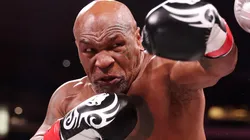 Mike Tyson in action against Jake Paul.
