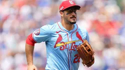 Nolan Arenado #28 of the St. Louis Cardinals in action against the Chicago Cubs at Wrigley Field on June 15, 2024 in Chicago, Illinois.