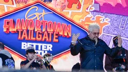 Guy Fieri onstage at Guy Fieri's Flavortown Tailgate on February 11, 2024.