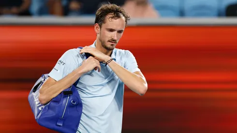 Daniil Medvedev leaves the court during the 2025 Australian Open.