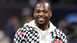 Derrick Henry #22 of the Tennessee Titans on field prior to the CFP National Championship presented by AT&T between the Georgia Bulldogs and the Alabama Crimson Tide at Mercedes-Benz Stadium on January 8, 2018 in Atlanta, Georgia.