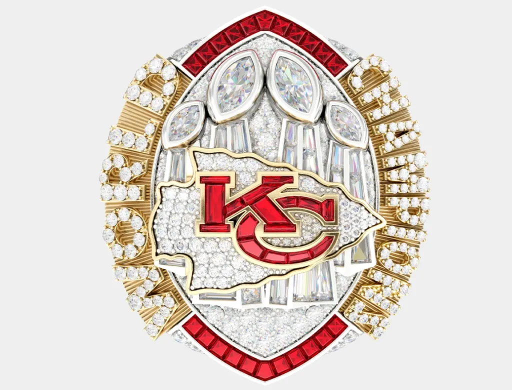 The Super Bowl 2024 ring crafted by the Kansas City Chiefs. (via chiefs.com)