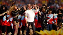 : Beyonce, Chris Martin of Coldplay, and Bruno Mars perform during the Pepsi Super Bowl 50 Halftime Show