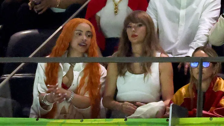 Ice Spice and Taylor Swift attend Super Bowl LIX at Caesars Superdome on February 09, 2025.
