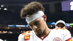 Patrick Mahomes #15 of the Kansas City Chiefs walks off the field prior to Super Bowl LIX against the Philadelphia Eagles at Caesars Superdome on February 09, 2025 in New Orleans, Louisiana.