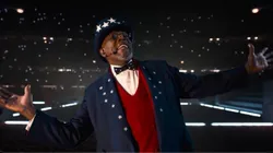 Samuel L. Jackson as Uncle Sam in Kendrick Lamar's Super Bowl Halftime Show performance.