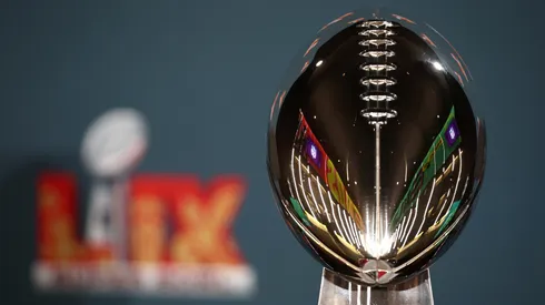 The Vince Lombardi Trophy is seen before NFL Commissioner Roger Goodell's Super Bowl Press Conference ahead of Super Bowl LIX at Caesars Superdome on February 03, 2025 in New Orleans, Louisiana.