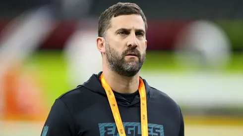 Head coach Nick Sirianni of the Philadelphia Eagles looks on before Super Bowl LIX against the Kansas City Chiefs at Caesars Superdome on February 09, 2025.
