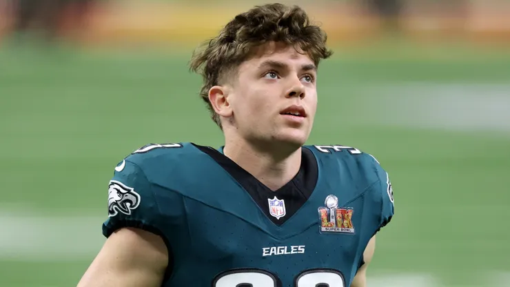 Cooper DeJean #33 of the Philadelphia Eagles jogs across the field before Super Bowl LIX against the Kansas City Chiefs at Caesars Superdome on February 09, 2025 in New Orleans, Louisiana.