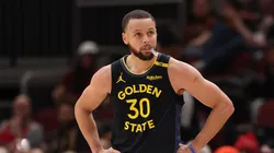 Stephen Curry #30 of the Golden State Warriors looks on against the Chicago Bulls