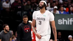 Anthony Davis of the Dallas Mavericks leaves the court with an injury during a game against the Houston Rockets on February 08, 2025.