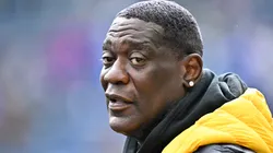 Former NBA player, Shawn Kemp is seen on the field prior to a game between the Seattle Seahawks and the Buffalo Bills at Lumen Field on October 27, 2024 in Seattle, Washington.