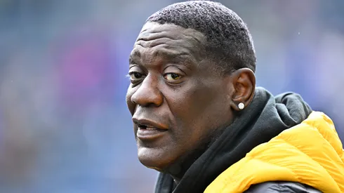 Former NBA player, Shawn Kemp is seen on the field prior to a game between the Seattle Seahawks and the Buffalo Bills at Lumen Field on October 27, 2024 in Seattle, Washington.