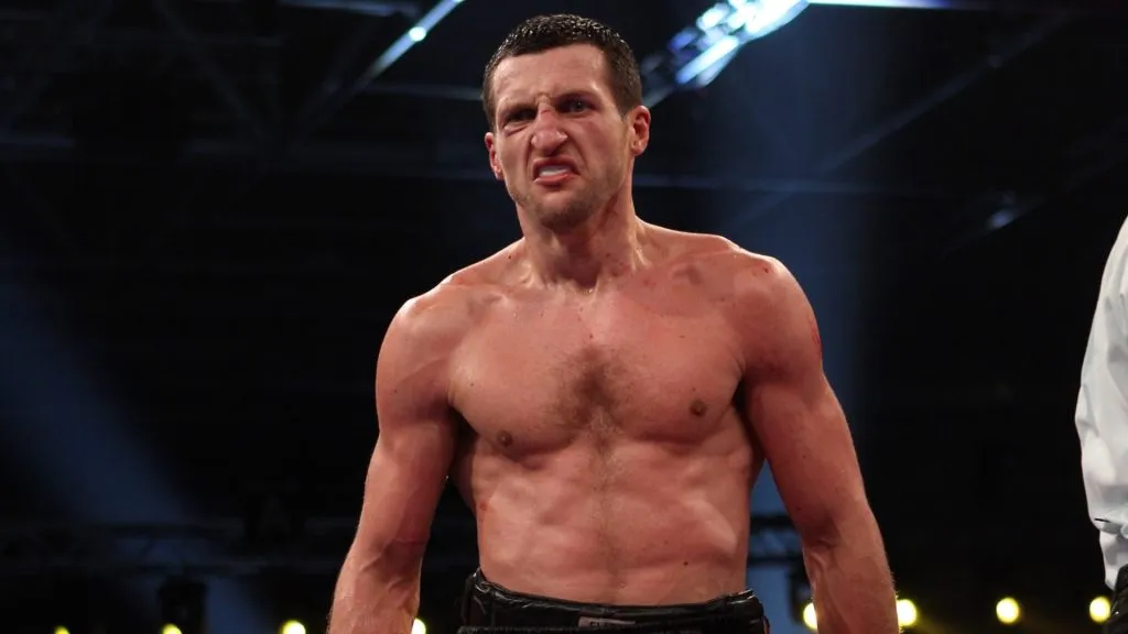 Carl Froch of England heads to his corner during his Super Six WBC Super Middleweight title fight against Mikkel Kessler of Denmark on April 24, 2010 at MCH Messecenter Arena in Herning, Denmark. (Photo by John Gichigi/Getty Images)