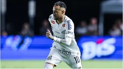 Neymar playing with Santos.