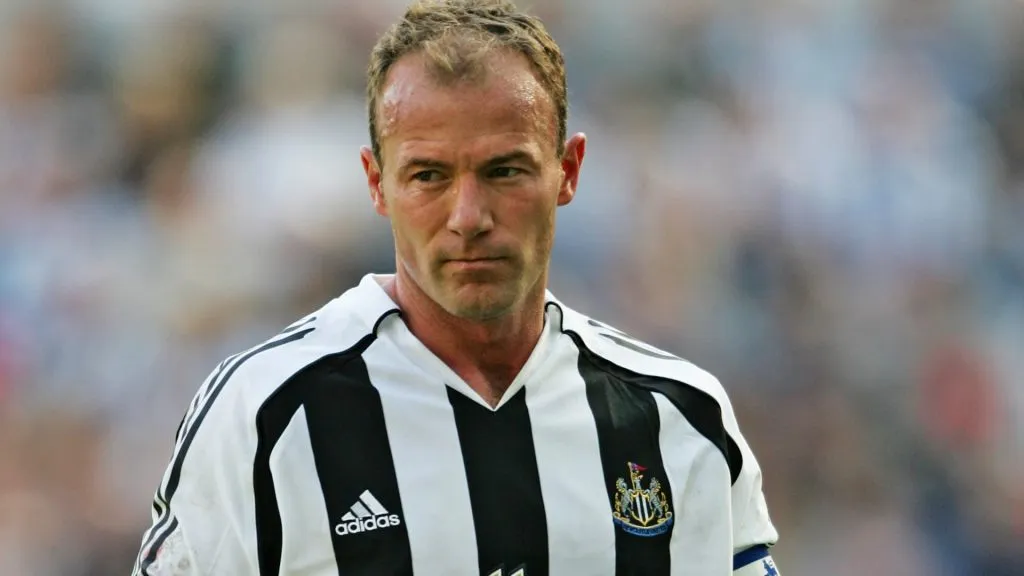 Alan Shearer of Newcastle United in action during the Barclays Premiership game between Newcastle and Chelsea at St James Park on May 15, 2005. (Source: Stu Forster/Getty Images)