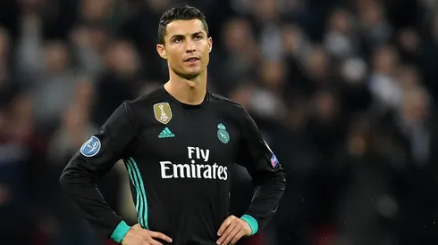 Cristiano Ronaldo of Real Madrid looks dejected following Tottenham Hotspur's second goal during the UEFA Champions League group H match between Tottenham Hotspur and Real Madrid at Wembley Stadium on November 1, 2017 in London, United Kingdom.