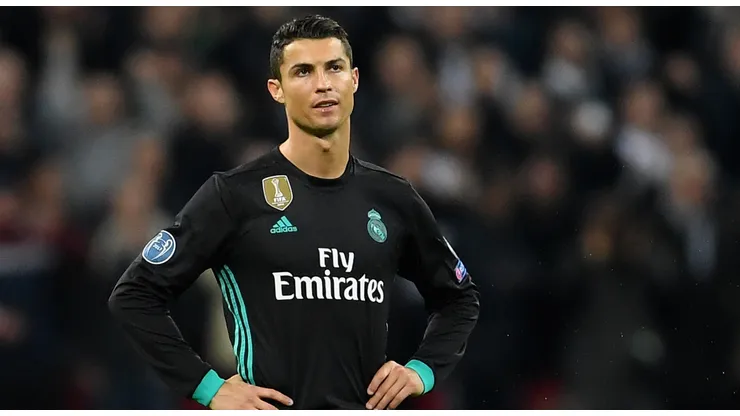 Cristiano Ronaldo of Real Madrid looks dejected following Tottenham Hotspur's second goal during the UEFA Champions League group H match between Tottenham Hotspur and Real Madrid at Wembley Stadium on November 1, 2017 in London, United Kingdom.