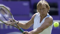 Martina Navratilova of the USA in action against Daniela Hantuchova of Solvakia.