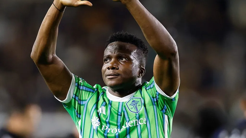 Nouhou Tolo #5 of Seattle Sounders reacts after being defeated by the Los Angeles Galaxy 1-0 in the Western Conference Final match on November 30, 2024. (Source: Ronald Martinez/Getty Images)