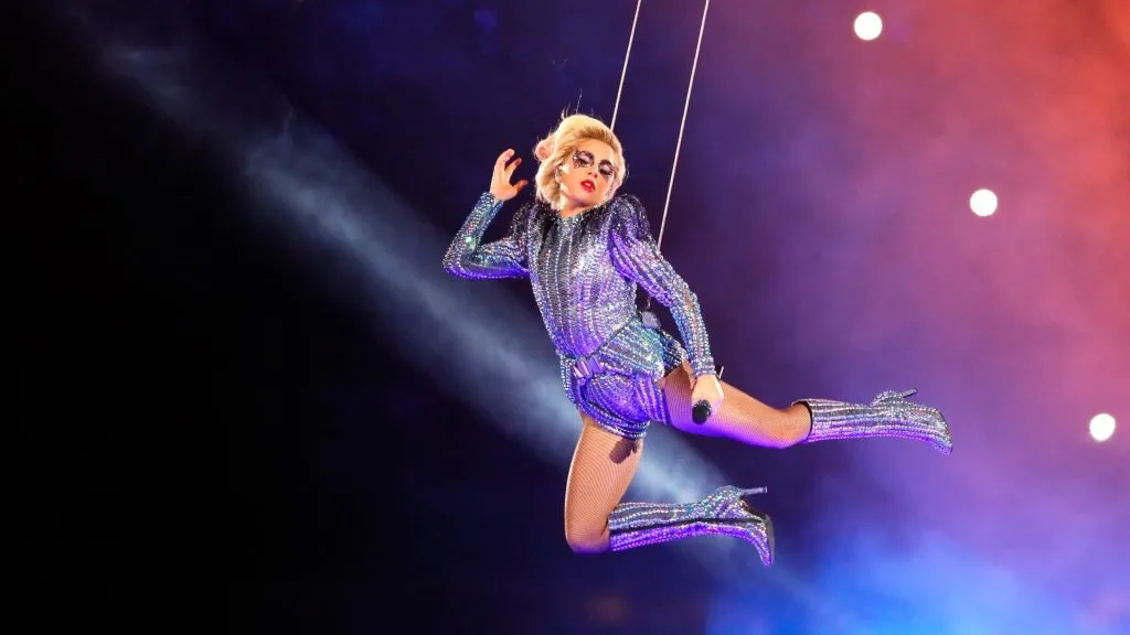 Lady Gaga performs during the Pepsi Zero Sugar Super Bowl 51 Halftime Show at NRG Stadium on February 5, 2017. (Source: Patrick Smith/Getty Images)