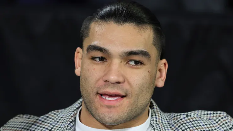 NFL player Puka Nacua of the Los Angeles Rams attenda a semifinal game of the Emirates NBA Cup between the Houston Rockets and the Oklahoma City Thunder at T-Mobile Arena on December 14, 2024 in Las Vegas, Nevada. The Thunder defeated the Rockets 111-96.