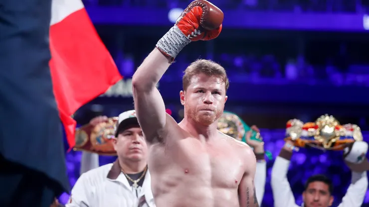 WBC/WBA/WBO super middleweight champion Canelo Alvarez looks on before a title fight at T-Mobile Arena on September 14, 2024 in Las Vegas, Nevada.