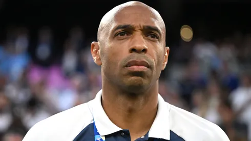 Thierry Henry prior to a 2024 Olympics game with France.